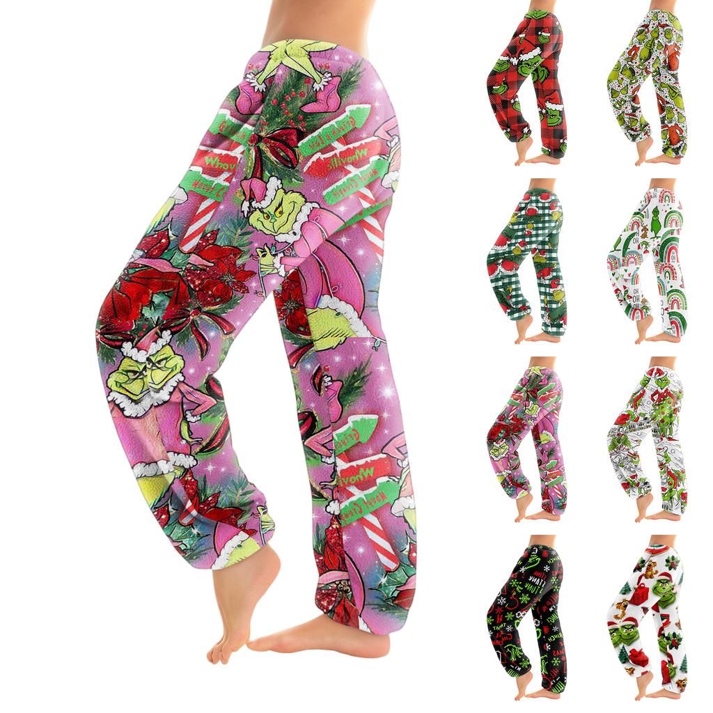 Women's Solid Color Trousers With Cuffs Casual Pants And Pajama Pants