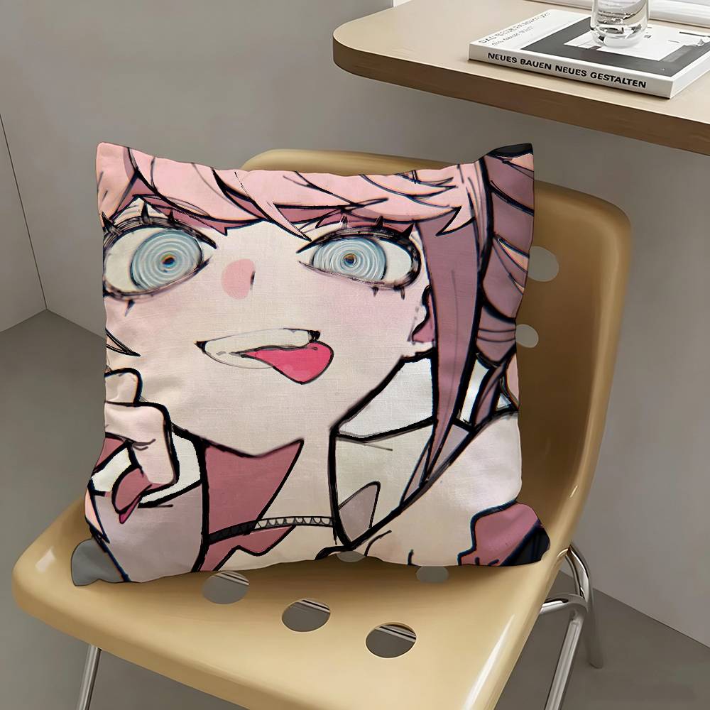 1pc Cartoon Junko Enoshima Pillow Case Fashion Square Pillowcase Bedroom Sofa Room Ins Decoration Leisure