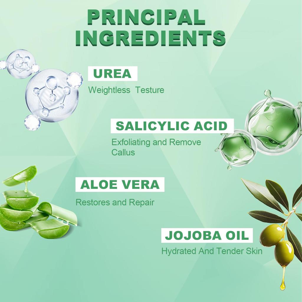 60% Harnstoffcreme mit Aloe Vera, Für trockene, rissige Haut und Hände, Entfernt Hornhaut und macht die Haut weich, Spendet tiefenwirksam Feuchtigkeit 350G