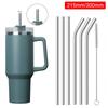 1 Stück Wiederverwendbare Edelstahl-Strohhalme Gerade Gebogene Strohhalme Vakuum-Becher Thermosbecher Strohhalm für Stanley 30oz 40oz Tyeso Becher