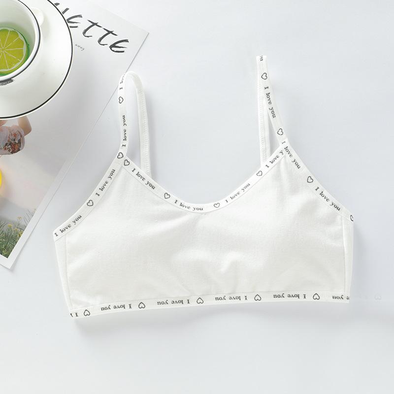 9-12 Years Old Pure Cotton Puberty Training Camisole, Comfortable Developmental Underwear for Primary School Girls