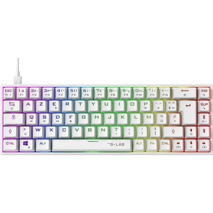 Gaming Keyboard - The G-Lab - KEYZ TITAN - Mechanical (Red Switch) - Wired - RGB - White