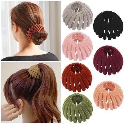 Disk Hair Bird Nest Hair Clip for Women Ponytail Buckle Velvet Hair Claw Fashion Girls Ball Head Hair Clamp