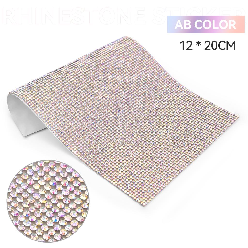 Self Adhesive Rhinestone Sticker Tape DIY Decoration 12x20cm Diamond Sticker For Arts Crafts DIY Car Phone Clothes Decoration