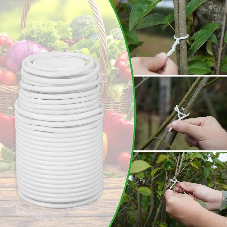 20M Gardening Cable Ties Plant Green Flexible Garden Support Wire Cable Tie Reusable Rubber Coated Steel Wire