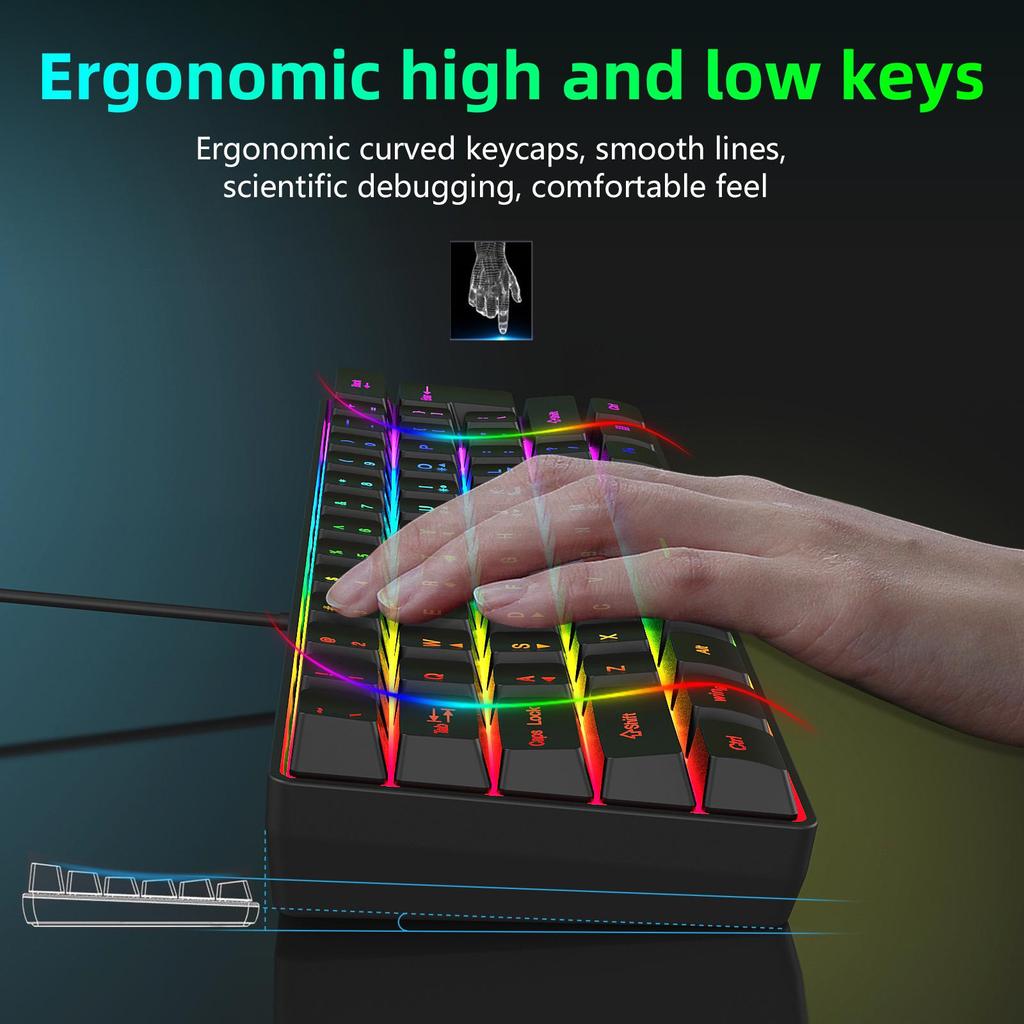 Mekanik Hissiyatlı 61 Tuşlu RGB Kablolu Oyuncu Klavyesi