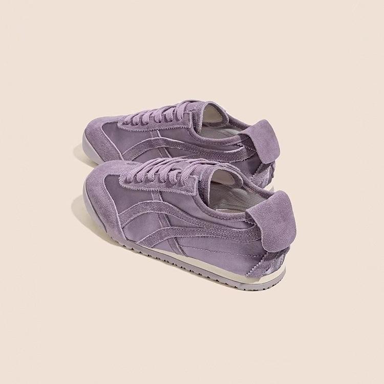 Soft leather retro German training shoes women's 2025 spring new thick-soled color matching lace-up versatile casual shoes sports Forrest Gump shoes