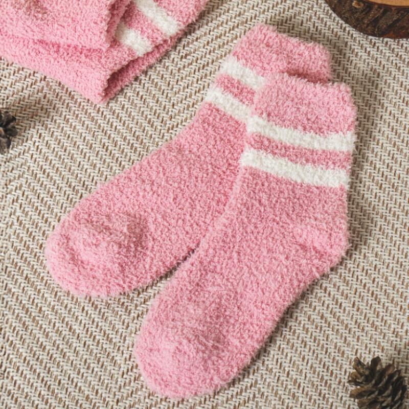 Monfoot Women S Striped Sleep SockS Pink