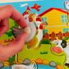 Klocki Drewniane Puzzle Układanka Edukacyjna Farma Zwierzątka Dla Dzieci