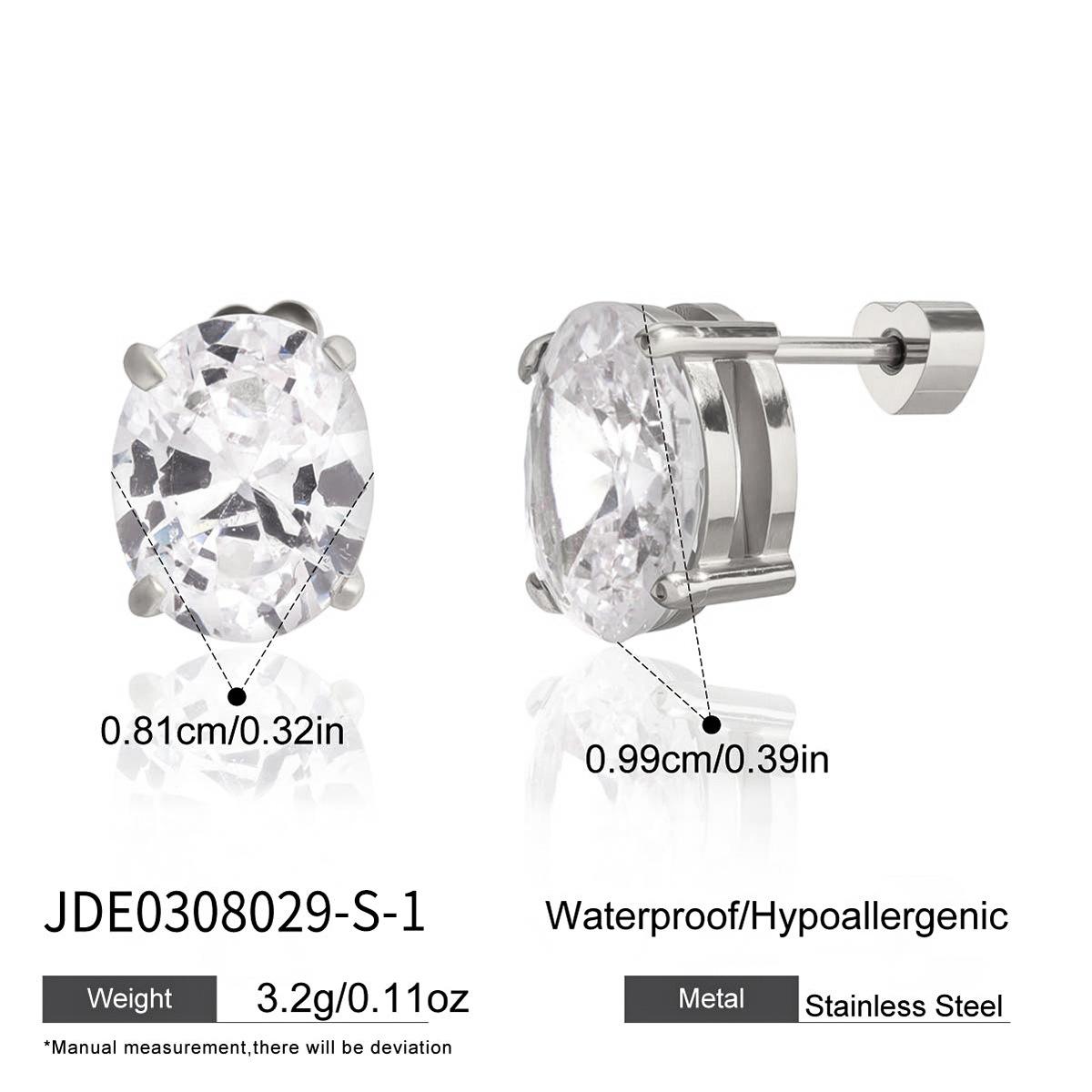 Stainless steel zircon stud earrings light luxury titanium steel earrings niche earbone studs do not fade
