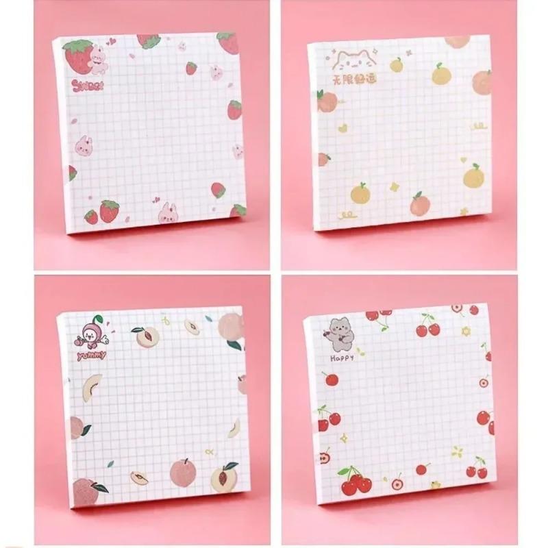 80 Pcs/pack Kawaii Animals and Fruits Sticky Notes Memo Pad To Do List Cute Journaling Supplies Planner Sticker Deco