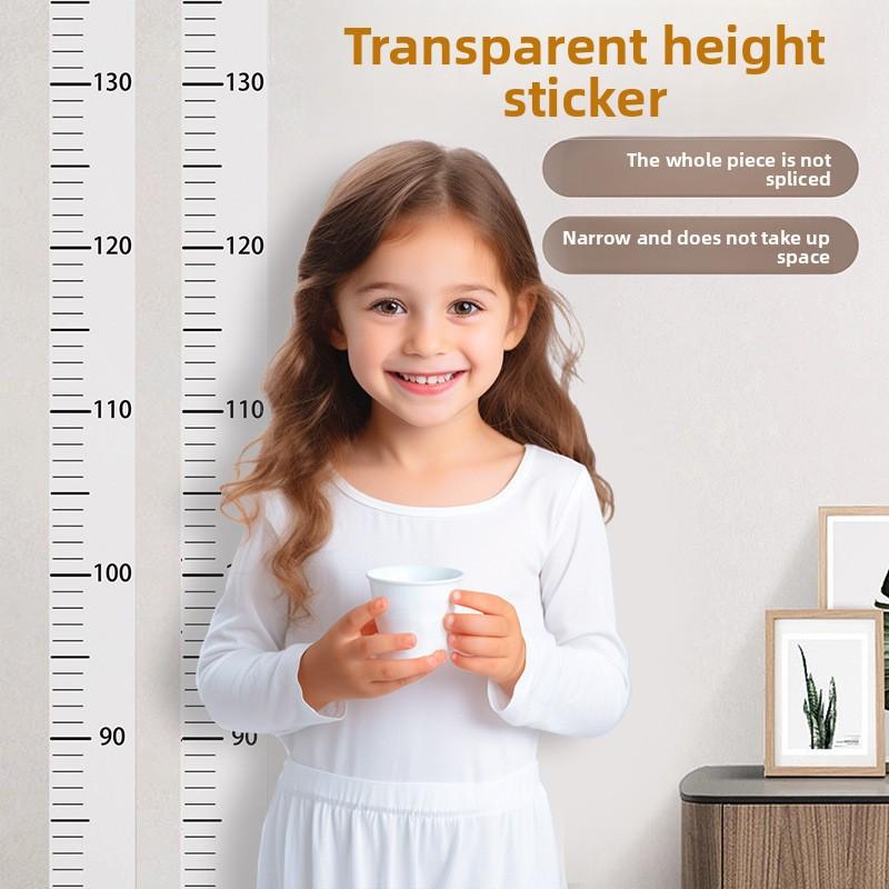 A 2-meter-long, Waterproof, Removable, Non-damaging, Transparent Height Measurement Sticker for Children's Custom-made High Walls