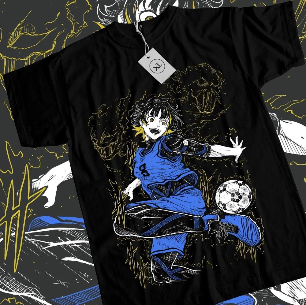 Anime Blue Lock Meguru Bachira Monsters Graphic Black Tshirt Size S4xl S