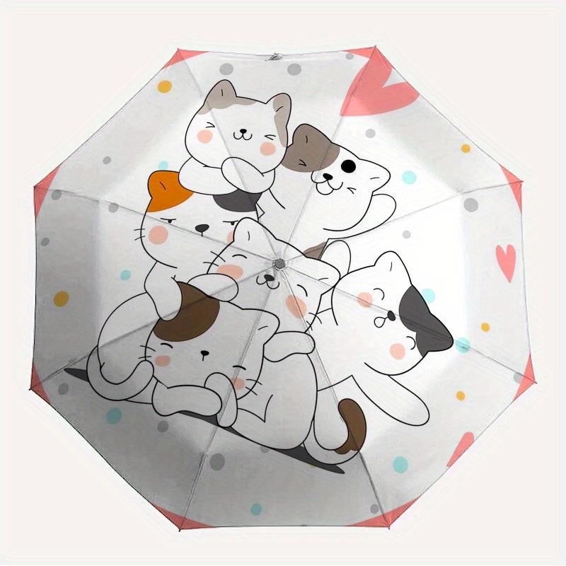 1pc Cats cute Themed High-quality Umbrella,Automatic Opening and Closing Umbrella,Multi-functional Umbrella G0811217