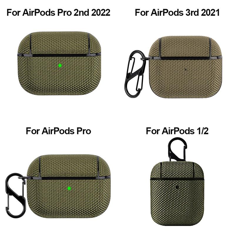 

Для Apple AirPods Pro 1-го 2-го покоління Бездротовий Bluetooth навушник Чохол Для Air Pod 3 Текстильна тканина Захисний чохол Анти-відбитки пальців for Airpods Pro 1 зелений