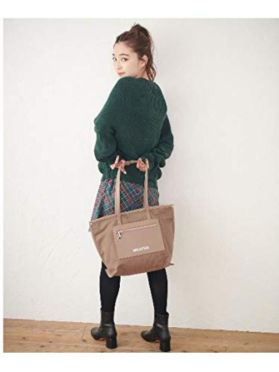 Milkfed FAUX LETHER PATCH TOTE 103203053015 Beige Tote Bag Women's