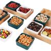 Divided Snack Platter with Storage Tray Dried Fruit Bowl Snack Plates for Chips and Dip Dry Spice Candies Dried Fruits