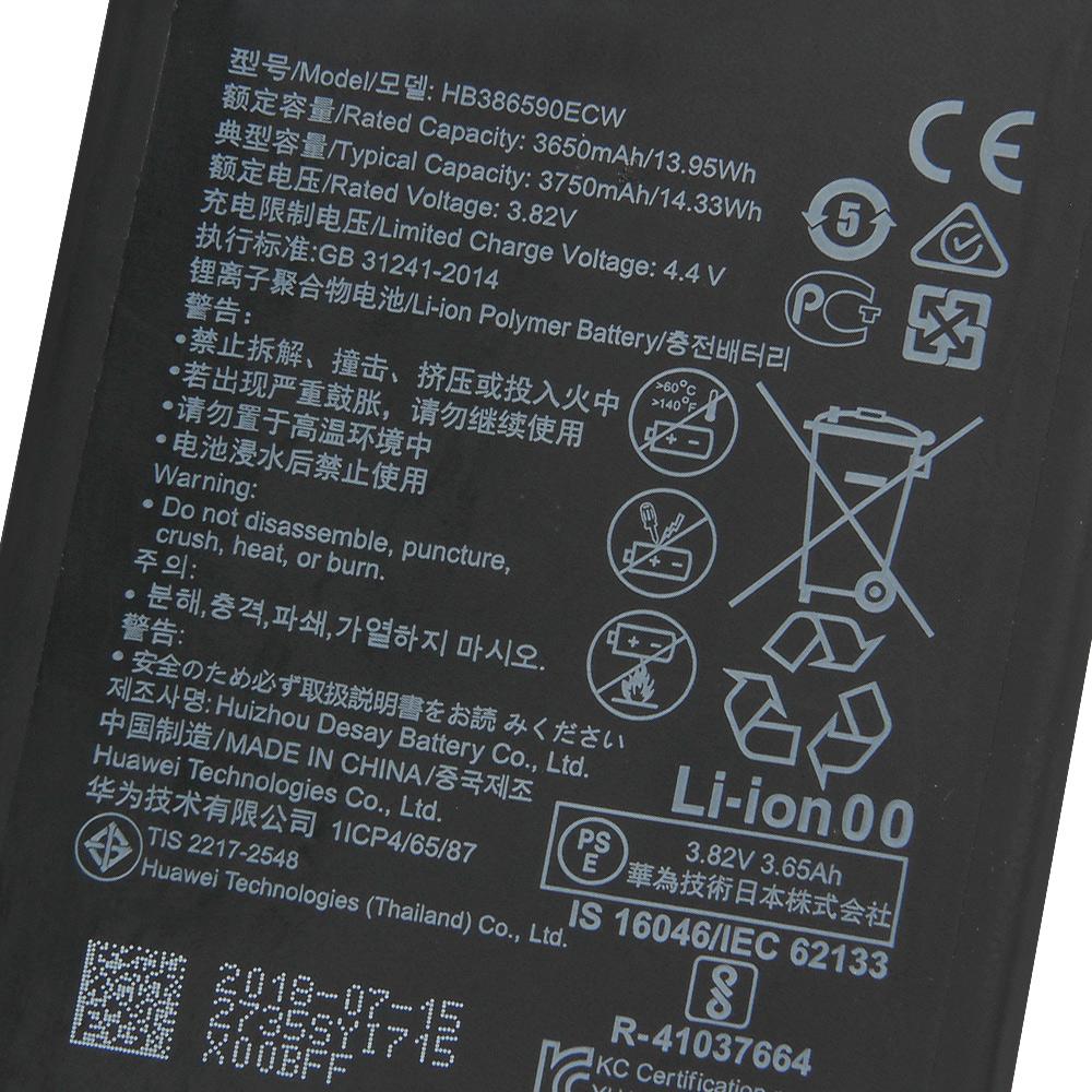 Rechargeable Lithium Battery For Huawei Honor 8X 20 20S P10 Plus Play Mate20 Lite Nova 3 3i 4 5T Maimang 7 V10 HB386590ECW HB386589ECW Phone Battery