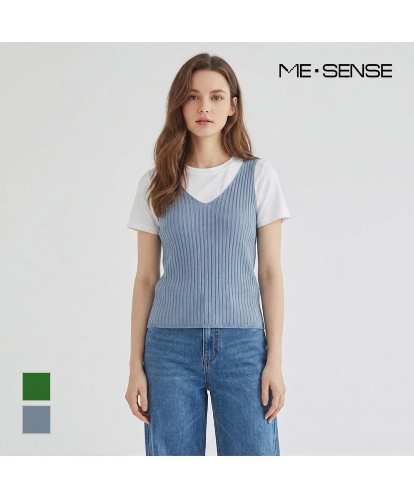 MESENSE Ribbed V-Neck Sleeveless Knit_Mb36Kns608Z
