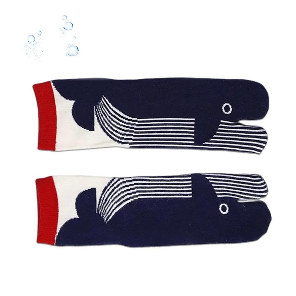 1pair Breathable Short Socks Casual Fish Pattern Socks Fashion Tabi Socks  Daily Wear