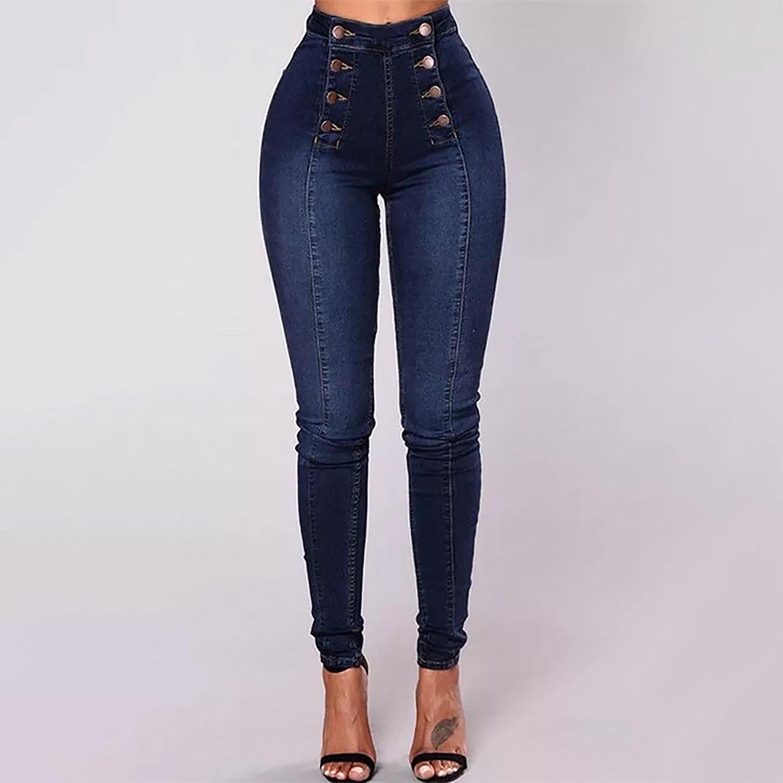 

Летние женские узкие леггинсы на пуговицах с передним и задним карманом на молнии, рабочие брюки из денима M