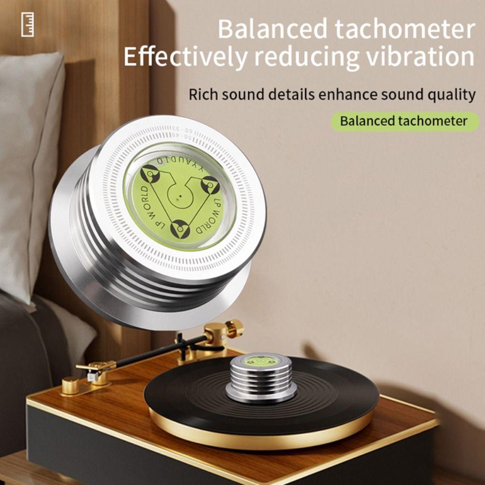 Alloy LP Vinyl Record Player Stabilizer 50Hz Bubble Leveling Record Weight Stabilizer Enhance Experience Phono Disc Stabilizer
