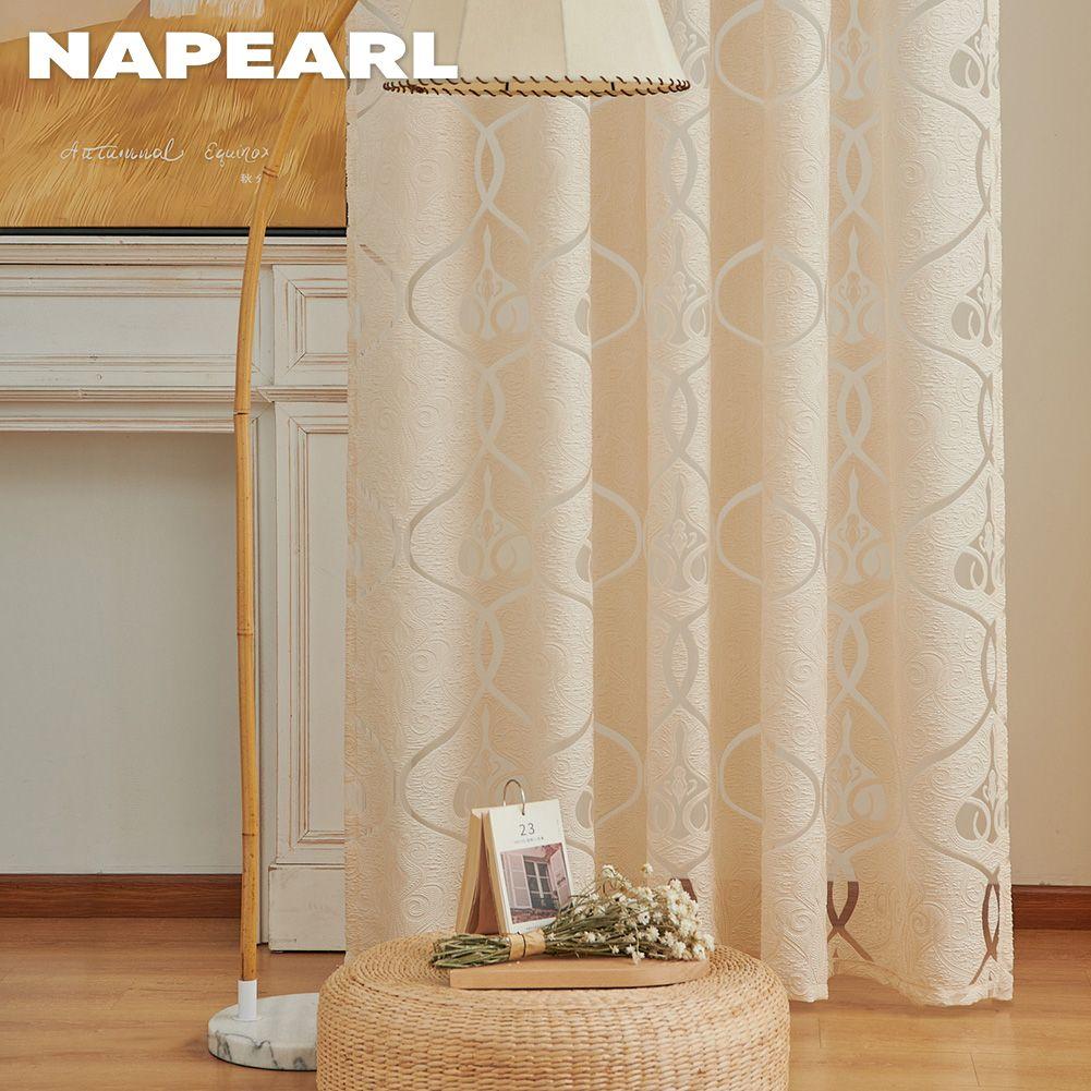 1 PZ NAPEARL Tenda Trasparente Per Finestra Jacquard Design Europeo Fiori Tulle Tenda Per Soggiorno Per La Decorazione Domestica