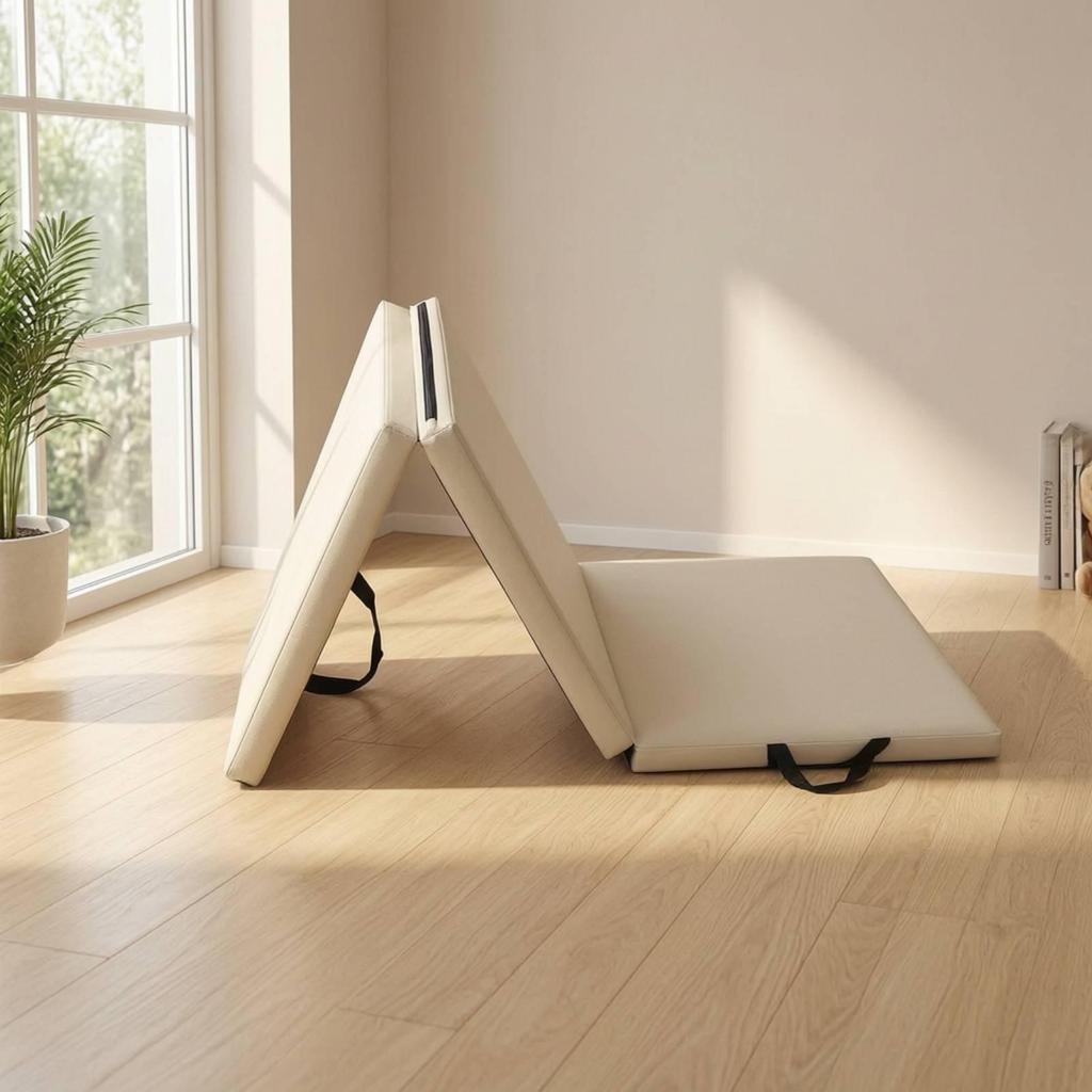 Gymnastics Mat Three Fold Folding Exercise Easy to Clean for Dancers,