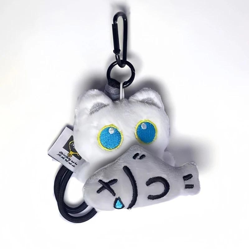 Cute Plush Bunny Teddy Bear Crying and Angry Expression Pendant Student Backpack Decoration Accessories Super Cute Keychain