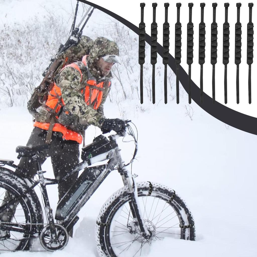 Snow Tire Chain for Motorcycle 10X Non-Slip Tire Cable Belts Motorcycle Tire Chains Reusable Winter Tire Straps Security Chain