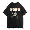 Adhd Skeleton Meme trička Klasický Vintage Humor Horor Legrační Lebka Tričko Muži Ženy Ležérní Hip Hop Léto Tričko nadměrné velikosti