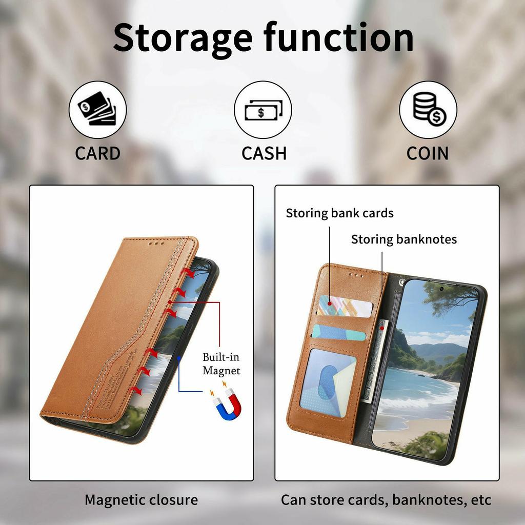 For Motorola Moto G86 Power 5G Case Wallet Tri-Color Stitching Leather Phone Cover with Elastic Wristband
