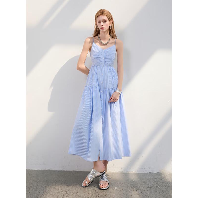 

Sancai 2025 Summer Striped Sleeveless Maxi Dress XL