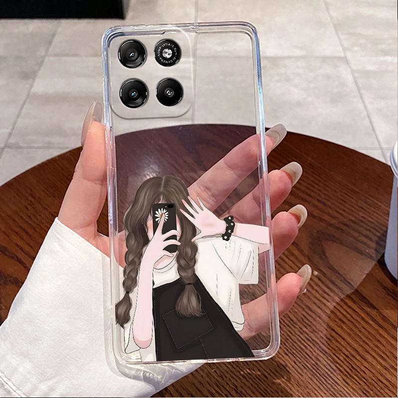 Soft Phone Case For Motorola Moto G57 Power G67 Power Clear Luxury Cute Love Rabbit Funny Silicone Casing Protective Back Cover