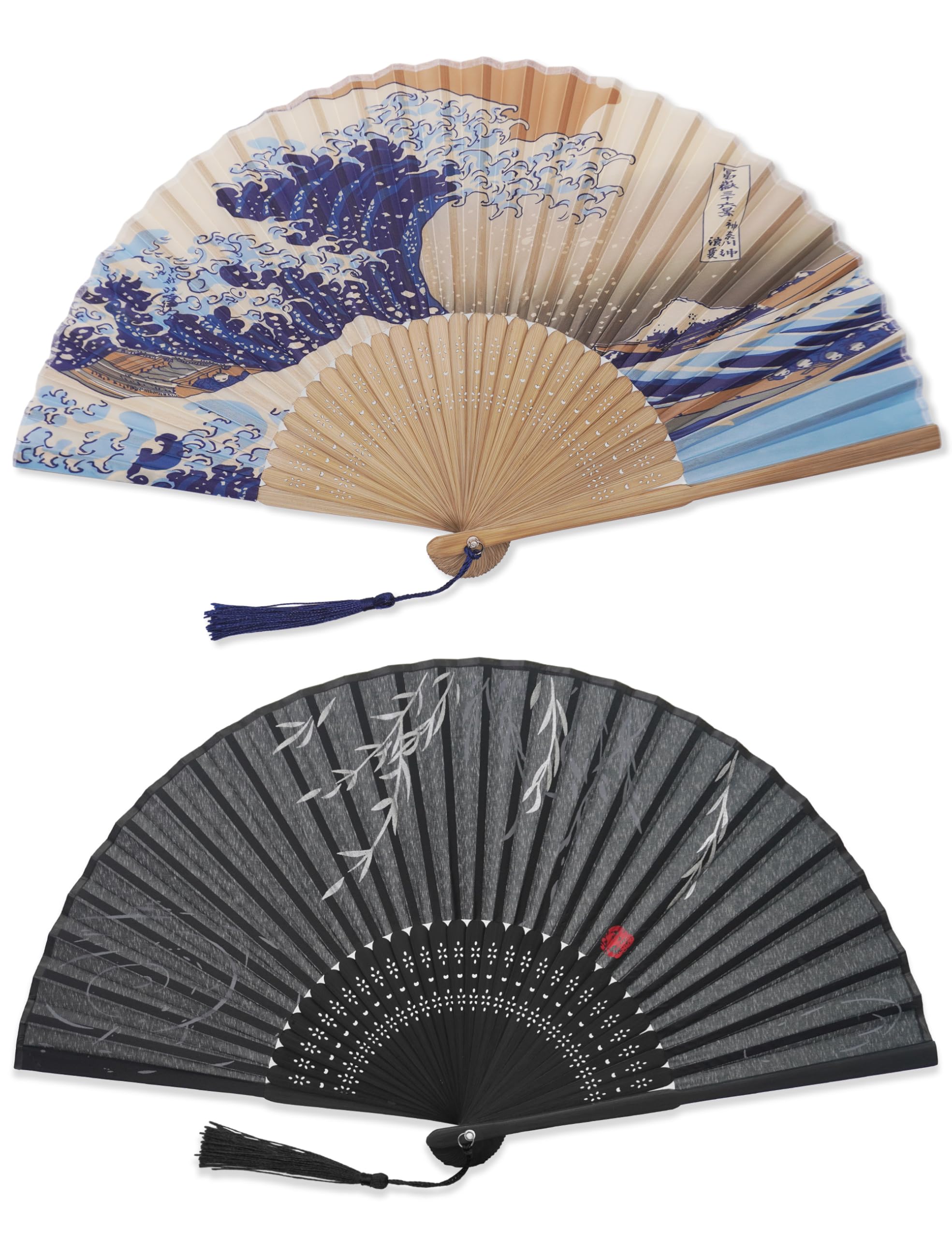 

GOKEI Складной шелковый веер из шелка и летнего настоящего шелка Подарочная коробка Черный Коричневый Ажурный Идеально подходит для лета Фейерверки Японский стиль Японский Стильный Кабуки