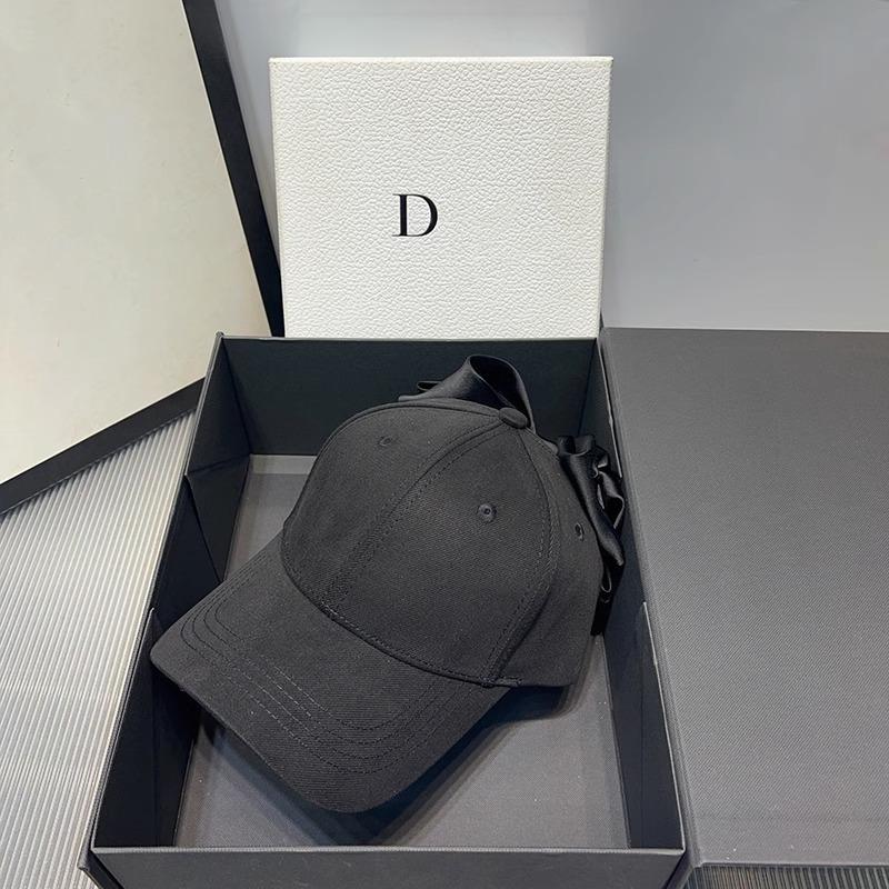 

2025 bow baseball cap women s summer sweet and cute big head circumference sunshade showing face small big brim cap One size fits all чорний