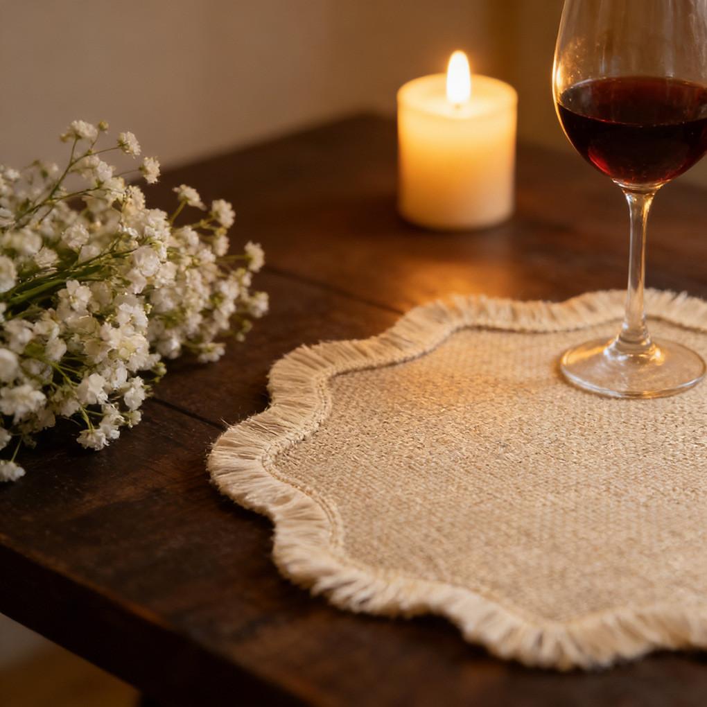 Jute Table Placemat With Fringe For Modern Dining And Ecofriendly Farmhouse Decor