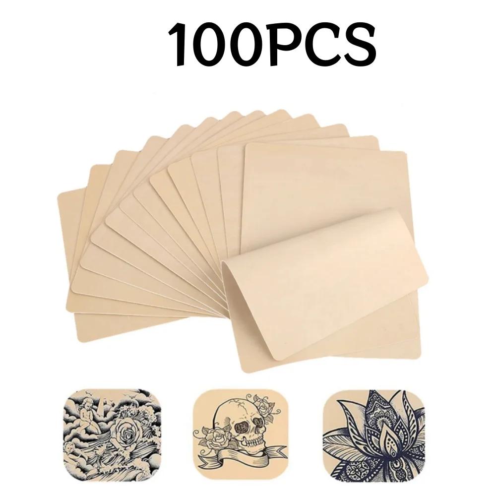 1-100PCS Tattoo Blank Practice Skin Eyebrow Paint Double Side Synthetic Leather Pink Tattoo Beginner Fake Skin Exercise Tool
