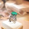 Elegant Emerald Heart Zircon Damering Geometrisk Form Parring Bryllupsdagsgave Luksus Cocktail Party smykker Utsøkte damesmykker