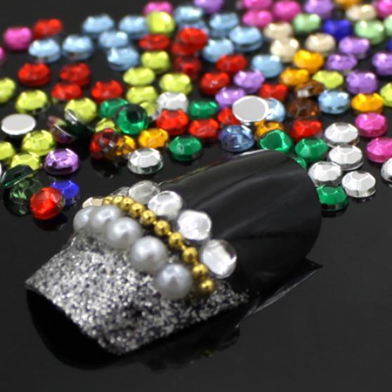 12 Farben Glitzer 3mm Acryl Nagel Dekoration Aufkleber DIY Tipps Maniküre Rad