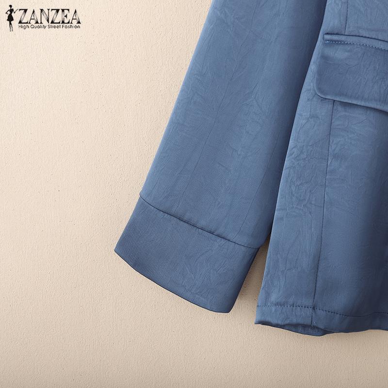 ZANZEA Women Casual Turn Down Collar Loose Thin Cardigan Tops