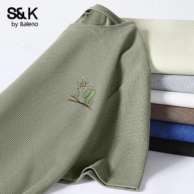 T-shirt Homme Manches Courtes Coupe Ample Maille Gaufrée Série S&K Baleno