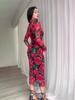 2025 Autumn European Floral Midi Dress In Picture Color