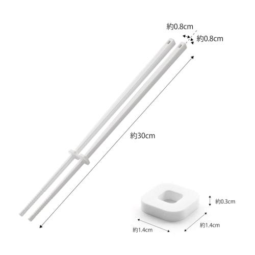Yamazaki Tower Silicone Chopsticks, White, Approx. W0.8 X D0.8 X H30cm, with Chopstick Keeper, Heat-Resistant, Product Number 4274