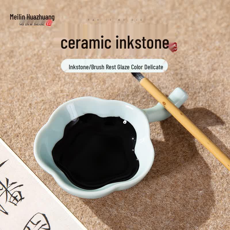 Plum Blossom Ceramic Multifunction Ink Dish