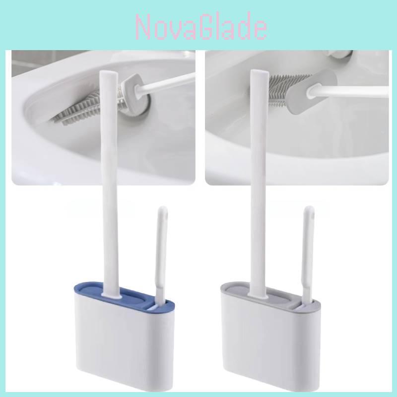 Multifunctional Silicone Toilet Brush Wall-mounted No Dead Angle Cleaning Tool