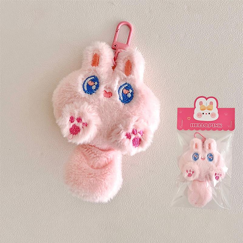 Cute Plush Doll Pendant Girl Backpack Decoration Pendant Flower Doll Keychain розовый