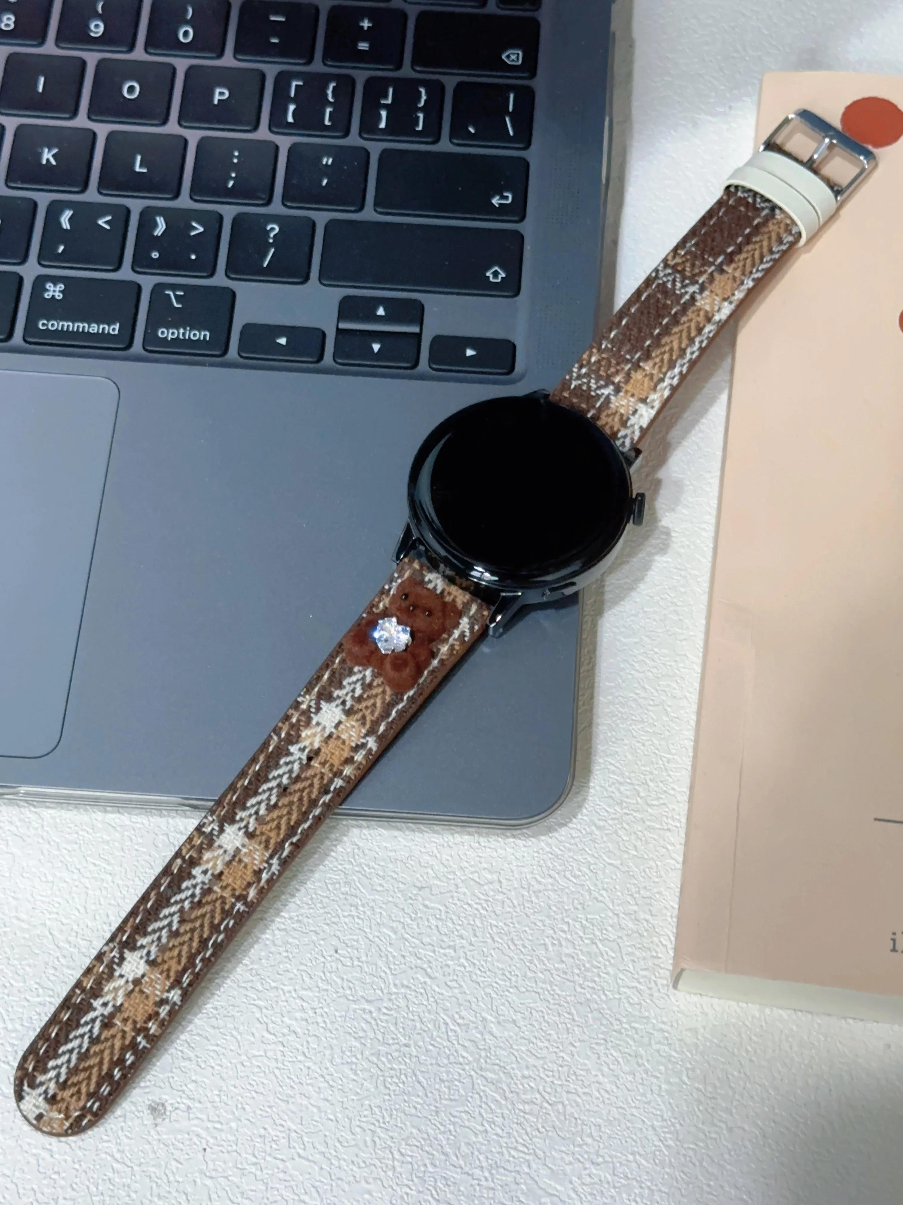 

Superior 20mm leather loop band Correa For Samsung Galaxy Watch 7 FE 5 Pro 4 6 classic 44mm 40mm Cute Strap watch 4 classic 46mm