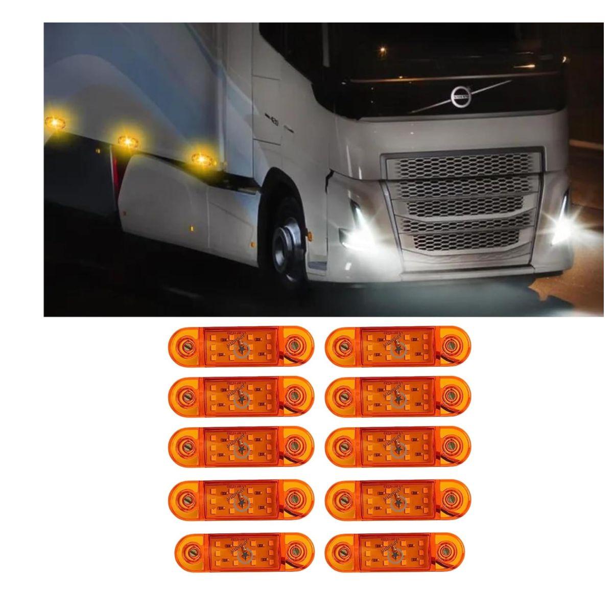 

10-PACK Trailer RV Marker LED Light Clearance Light Amber 35.5 x1 Truck Side Lights 12V Amber Marker lights Universal Fit