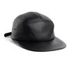 Eoko Dark Black Leather Camp Cap